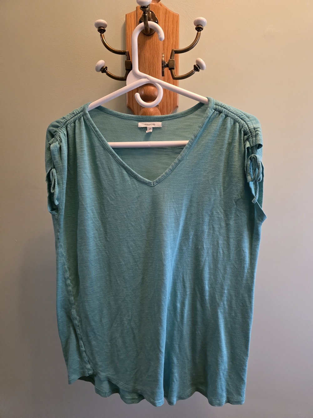 Maurices Women's V-Neck Short Sleeve Top - Teal